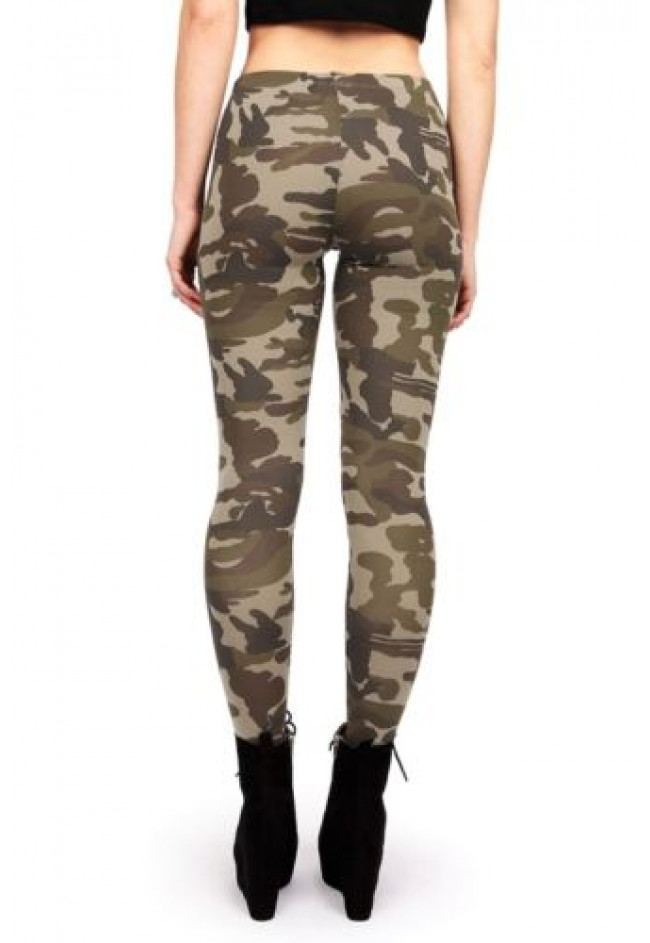 Women New Camouflage Leggings High Waist Rise Jeggings Fitted Camo Pants Tight