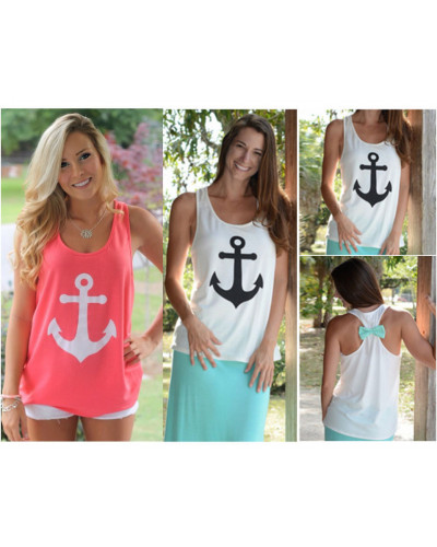 Fashion Womens Summer Bow Vest Top Blouse Casual Tank Tops T-Shirt